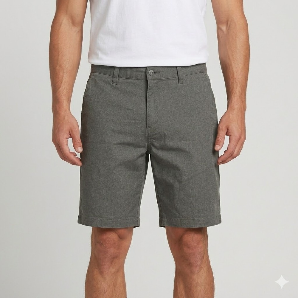 Volcom VMonty Stretch Modern Fit Chino Shorts Men's 36 Charcoal Grey EUC
